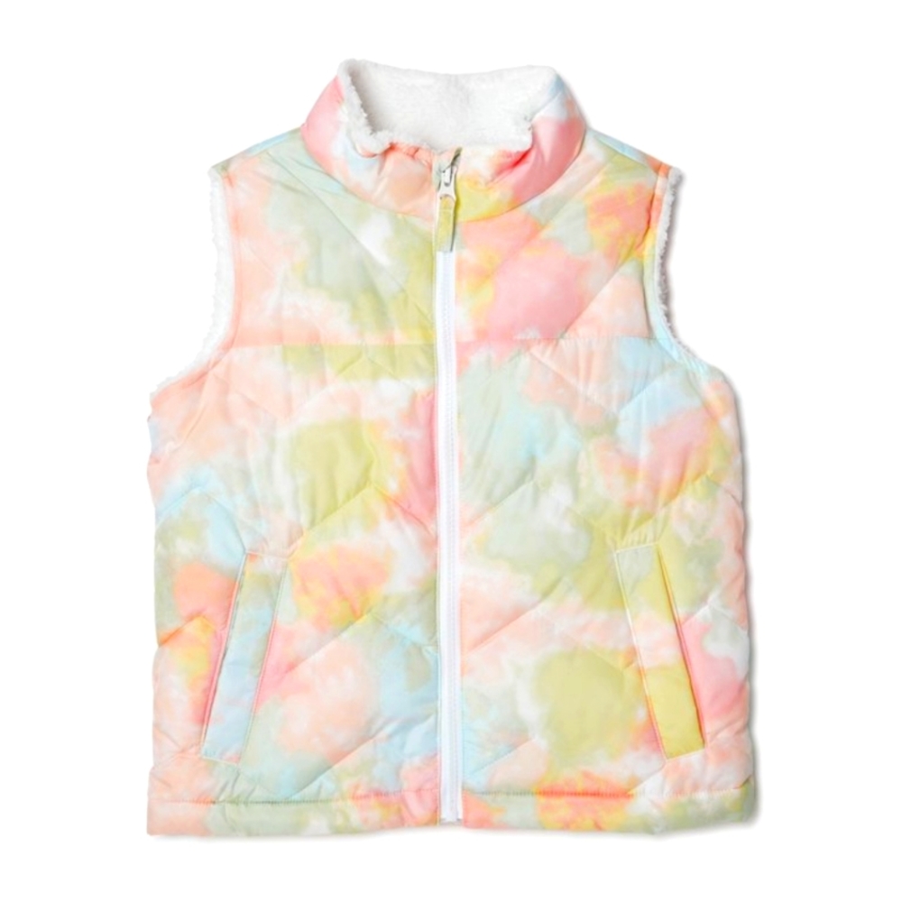 Girls xxlarg puffer vest very cute sherpa lining🐾🐶❤️